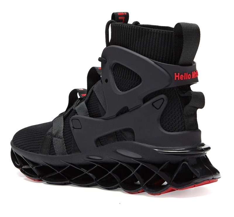 Hello MrLin Men's Running Shoes Non Slip Athletic Tennis Walking Blade Type Sneakers Hip Hop Black - Image 5